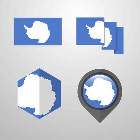 Antarctica flag design set vectorのイラスト素材