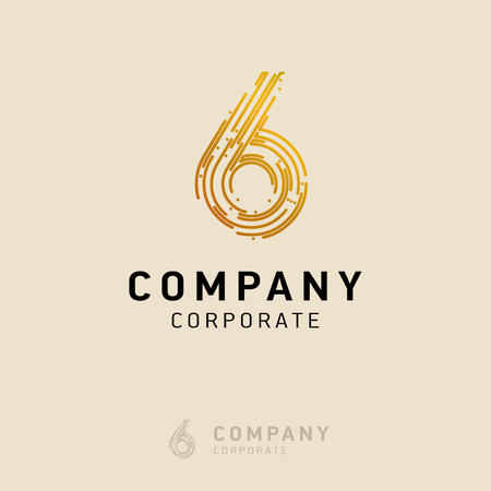 6 company logo design vectorのイラスト素材