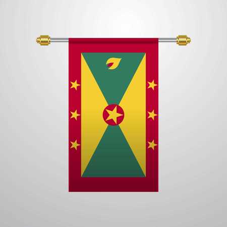 Grenada hanging Flagのイラスト素材