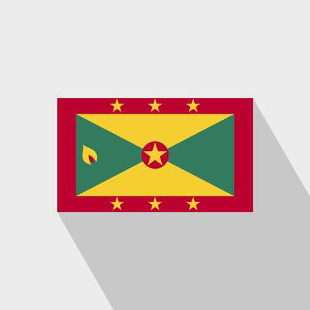 Grenada flag Long Shadow design vectorのイラスト素材