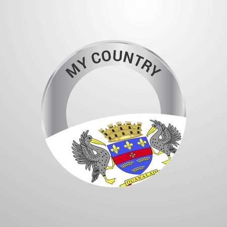Saint Barthelemy My Country Flag badgeのイラスト素材