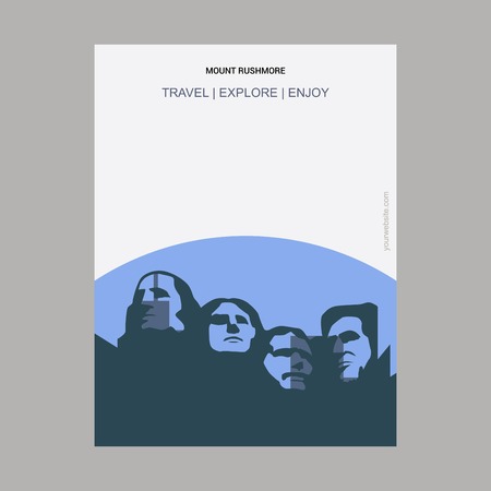 Mount Rushmore South Dakota, United States Vintage Style Landmark Poster Template