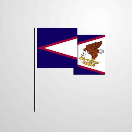 American Samoa waving Flag design vectorのイラスト素材