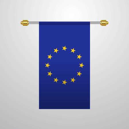 European Union hanging Flagのイラスト素材