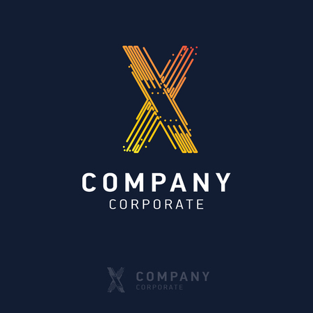 X company logo design with visiting card vectorのイラスト素材