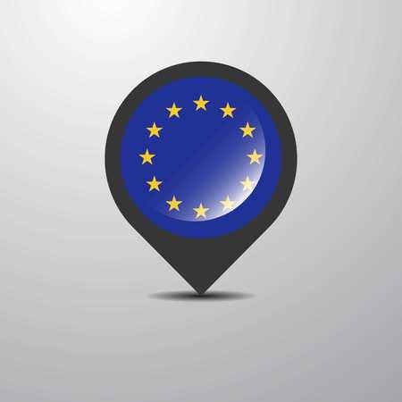 European Union Map Pinのイラスト素材