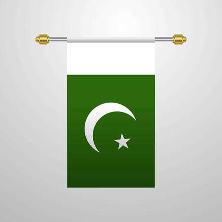 Pakistan hanging Flagのイラスト素材