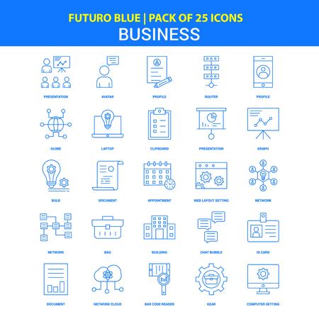 Business  Icons - Futuro Blue 25 Icon packのイラスト素材