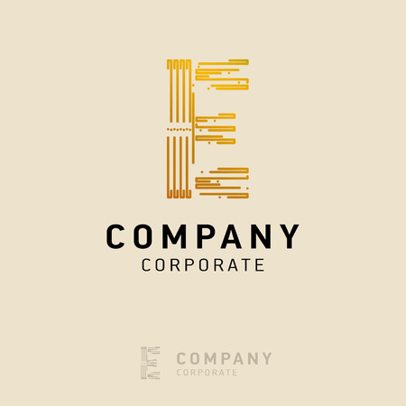 E company logo design with visiting card vectorのイラスト素材