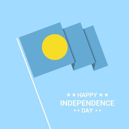 Palau Independence day typographic design with flag vectorのイラスト素材