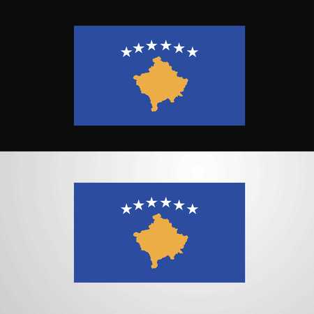 Kosovo Flag banner designのイラスト素材