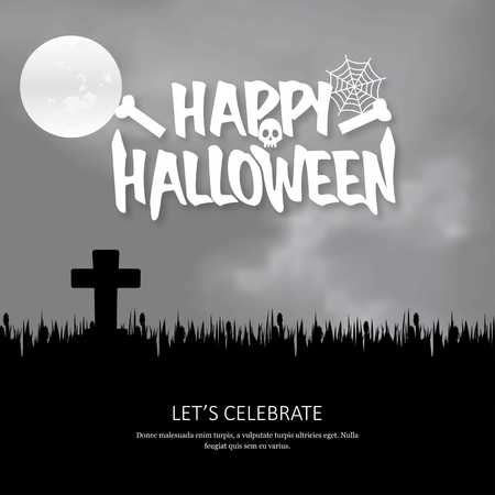 Happy Halloween invitation with creative design vectorのイラスト素材