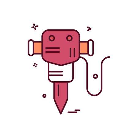 hammer jack  labor icon vector designのイラスト素材