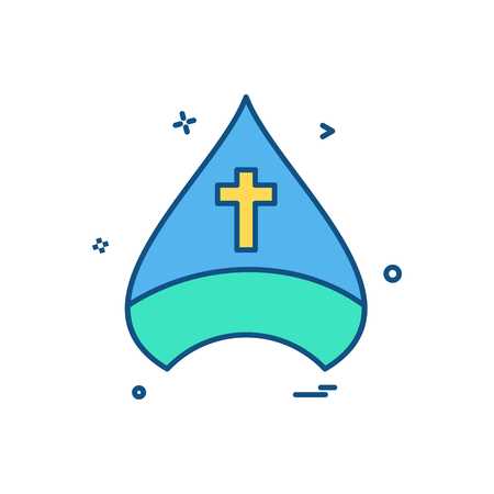 christian cap cross icon vector designのイラスト素材