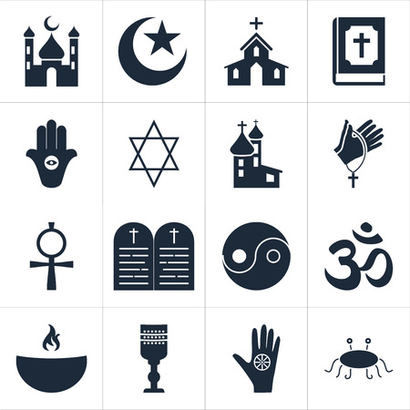 Religion icons set vectorのイラスト素材