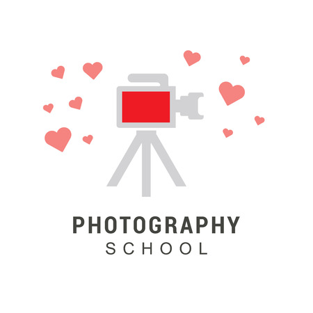 Camera logo design with typography vectorのイラスト素材
