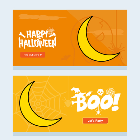 Happy Halloween invitation design with moon vectorのイラスト素材