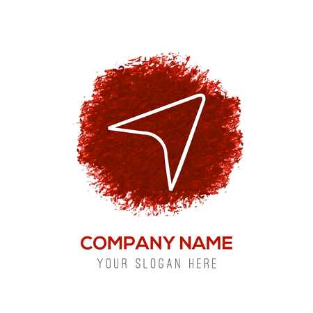 Map pin icon - Red WaterColor Circle Splashのイラスト素材