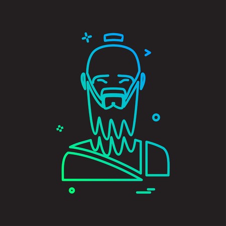 Hindu pandit icon design vectorのイラスト素材