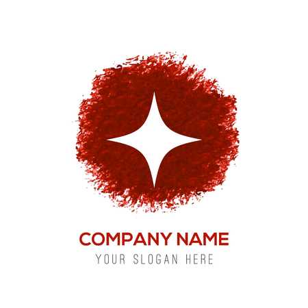 Star Icon - Red WaterColor Circle Splashのイラスト素材