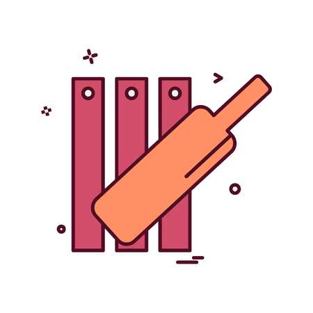 Cricket icon design vectorのイラスト素材