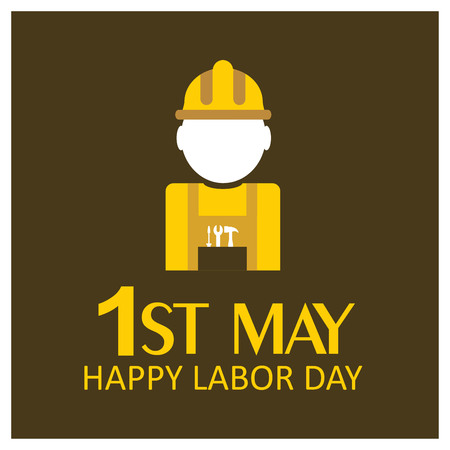 Happy Labour day card with typography vectorのイラスト素材