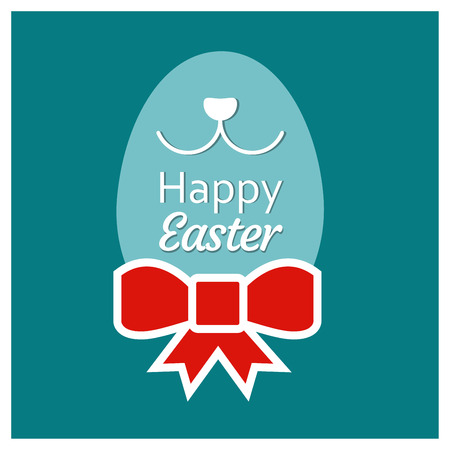 Happy Easter day card with creative design typography and light theme vectorのイラスト素材