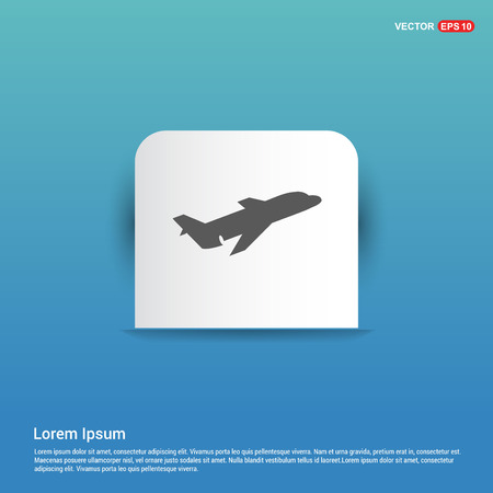 Airplane icon - Blue Sticker buttonのイラスト素材