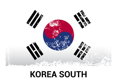 South Korea flags design vectorのイラスト素材