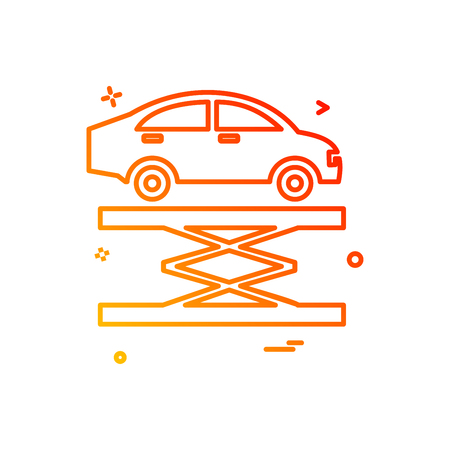 Car lifter repairing icon vector designのイラスト素材
