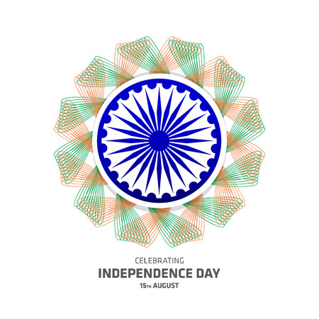 India independence day card with creative design and typography vectorのイラスト素材