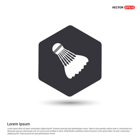 Shuttlecock Icon Hexa White Background icon template - Free vector iconのイラスト素材