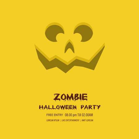 Halloween pumpkin with happy face background. Vector Illustration.のイラスト素材