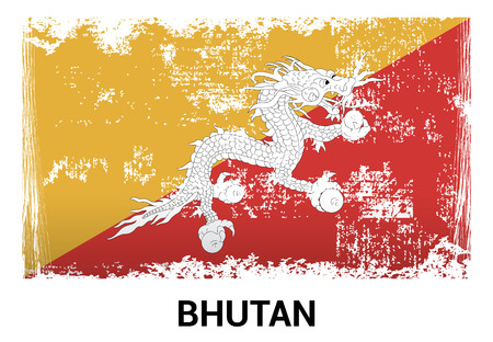 Bhutan flag design vectorのイラスト素材