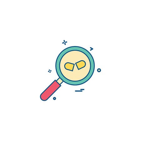 glass search pills zoom icon vector desigeのイラスト素材