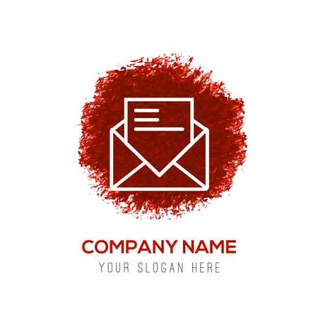 Envalope Icon - Red WaterColor Circle Splashのイラスト素材
