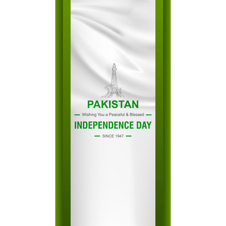 Paksitan Independence day card with green background vectorのイラスト素材