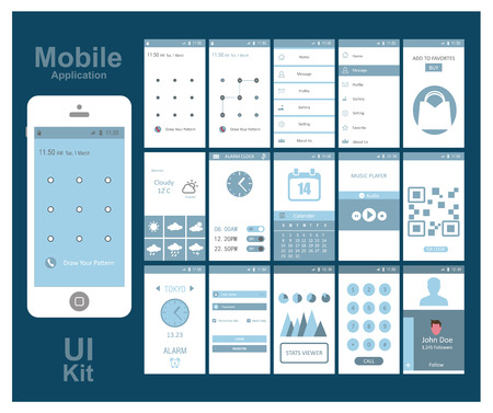 mobile phone mokeup design vectorのイラスト素材