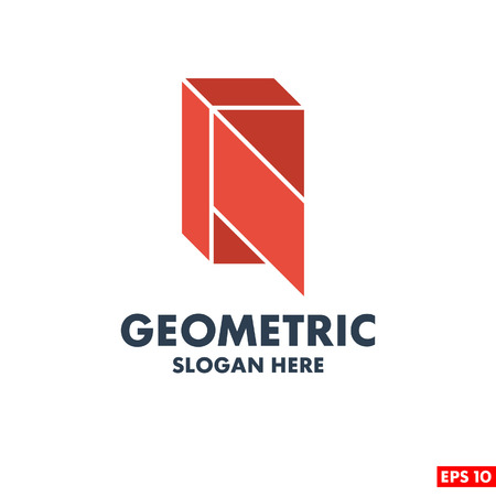 Geometric logo design with typography and light background vectorのイラスト素材