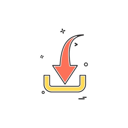 Down arrow icon design vectorのイラスト素材