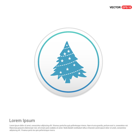 X-Mas Tree Icon - white circle buttonのイラスト素材