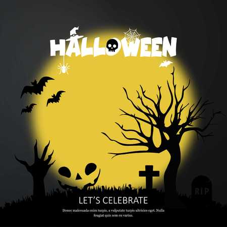 Happy Halloween invitation with creative design vectorのイラスト素材