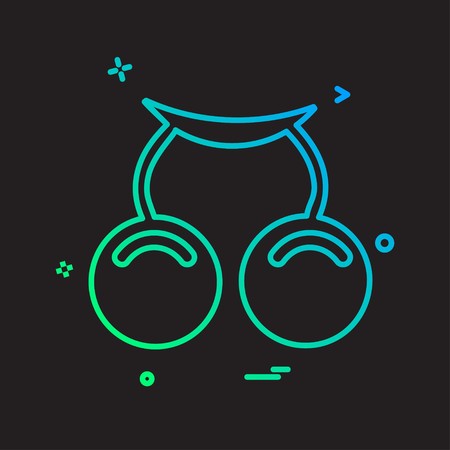 Cherry icon design vectorのイラスト素材