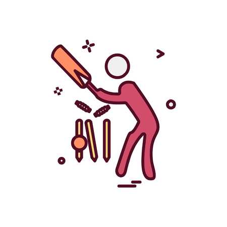 Cricket icon design vectorのイラスト素材