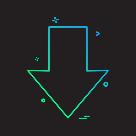 Down arrow icon design vectorのイラスト素材