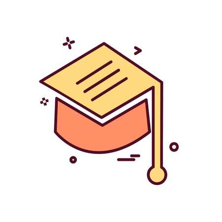Convocation cap icon design vectorのイラスト素材