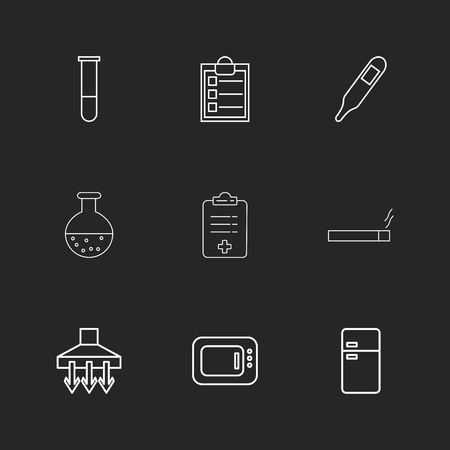 beaker , clipboard , thermometer , flask , board , smoking , microwave , fridge , icon, vector, design,  flat,  collection, style, creative,  iconsのイラスト素材