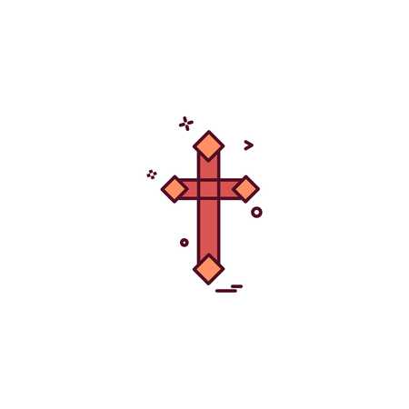Christian cross icon design vectorのイラスト素材