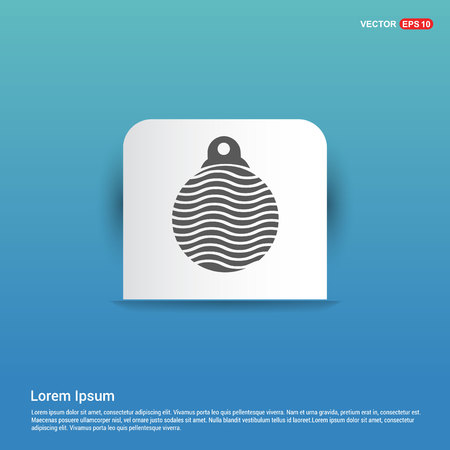Christmas Ball Icon - Blue Sticker buttonのイラスト素材