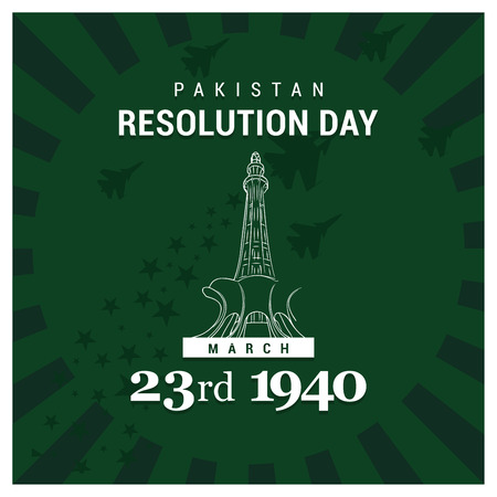 Pakistan Resolution day design vectorのイラスト素材